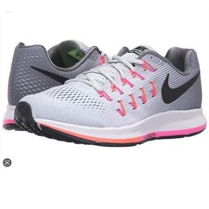Nike zoom pegasus 33 Running Shoes in gray orange and pink